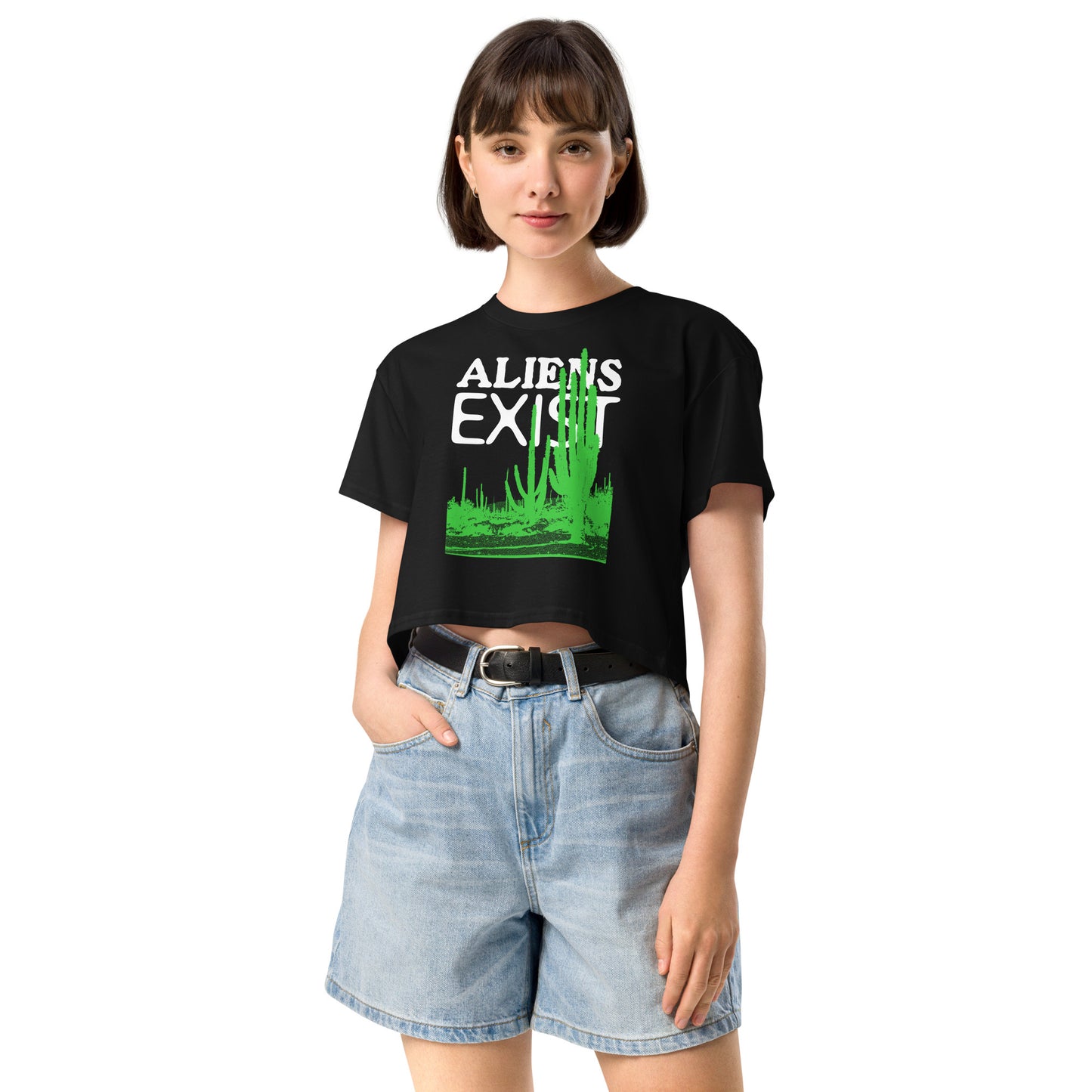 Aliens Exist Crop Top