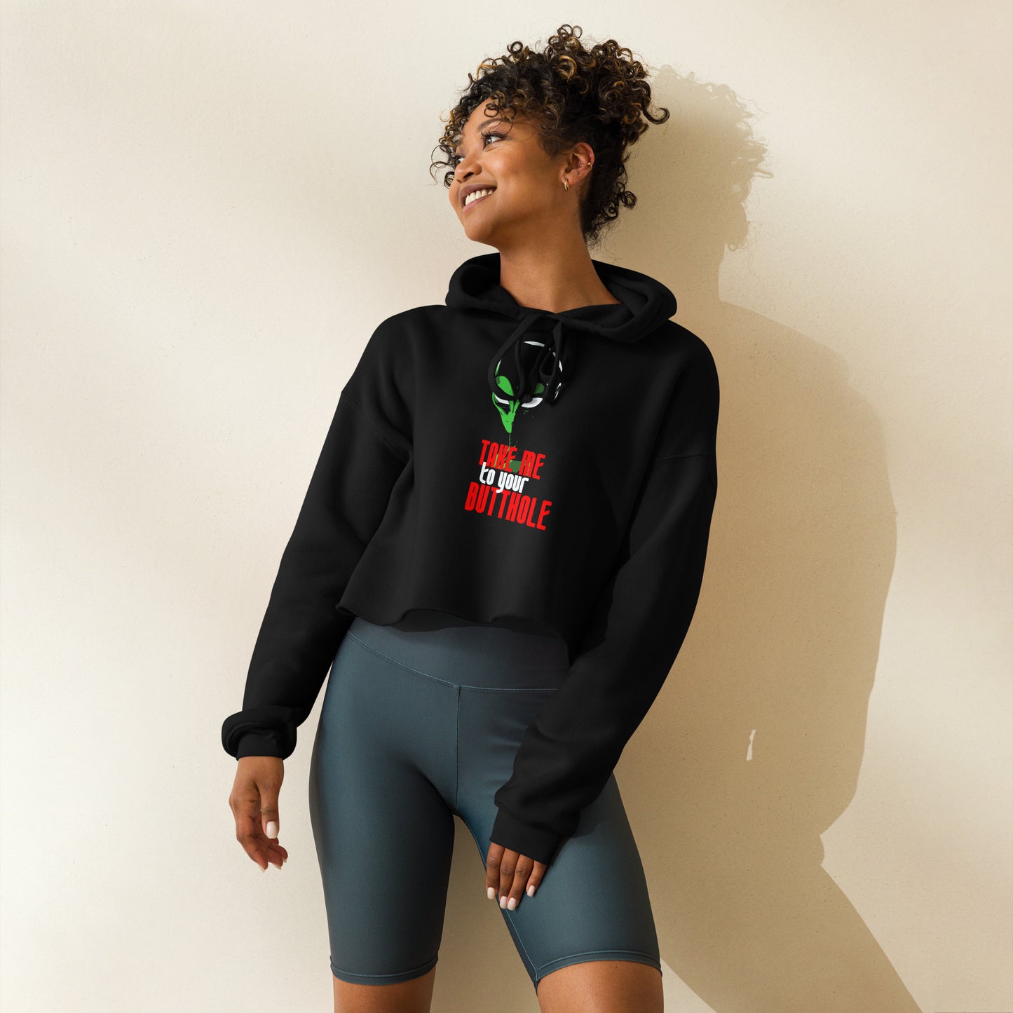 Alien Invasion Crop Hoodie